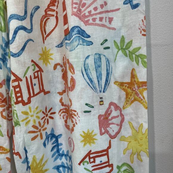 Panama Jack Linen Blend Pants Size L White Beach Lounge Coastal Resort - Picture 4 of 7